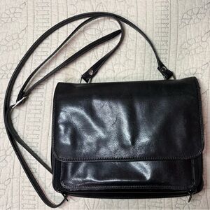 Derek Alexander Black Leather Shoulder Bag